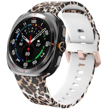 Imagem de SPINYE Pulseiras de relógio compatíveis com Samsung Galaxy Watch Ultra de 47 mm, pulseira de silicone com estampa macia sem lacunas para Galaxy Watch 7 Ultra de 47 mm (2024), mulheres e homens