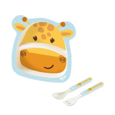Imagem de Girafa Conjunto Alimentacao Prato Baby 3 Pc Girafa - Zoop To - Zoop To