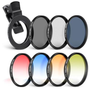 Imagem de Kit de filtro Neewer 67 mm com CPL, ND32, estrela, 4 cores graduadas