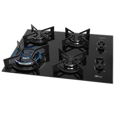 Imagem de Cooktop 4 Bocas Fischer Chama Tripla Superautomático, Preto, Bivolt