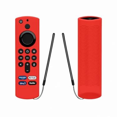 Imagem de Capinha capa para controle remoto Fire TV Stick (3ª geração), silicone à prova de choque e antiderrapante, capa 4K para controle remoto Fire TV Stick (Vermelho)
