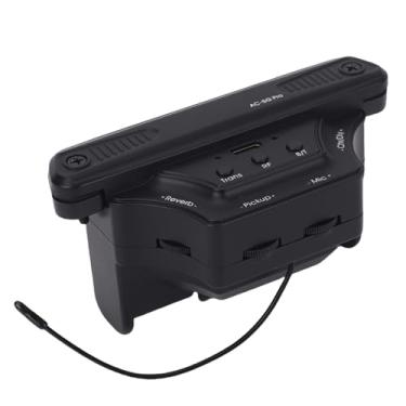 Imagem de Captador de violão acústico, captador de violão com orifício de som ativo e receptor, captador de ressonância recarregável com microfone, distância de transmissão de 30 a 50 m