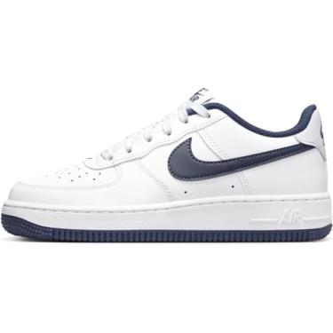 Imagem de Nike Tênis Infantil Unissex Air Force 1 Branco/Cinza (Midnight Navy) 5.5 Big Kid