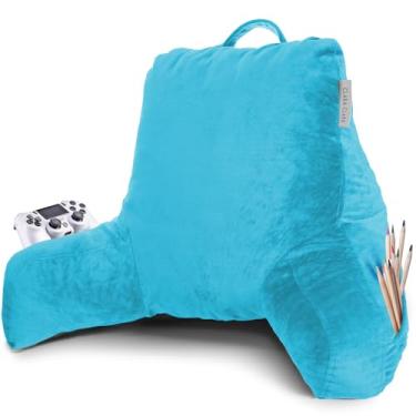 Imagem de Clara Clark Almofada de leitura com espuma viscoelástica desfiada para sentar na cama e no sofá, suporte ajustável para costas e braços para adultos e adolescentes, almofadas de encosto para leitura