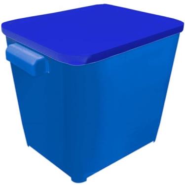 Imagem de Container Caixa Organizadora de Plástico com Tampa, Azul, Empilhável, para Armazenamento 6 KG Furacao