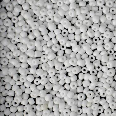 Imagem de Miçanga Vidro Branco Leitoso 3,6mm 100g p/ Guia Umbanda - Lua Mística 