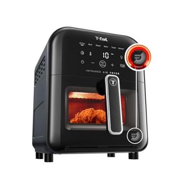 Imagem de T-fal fritadeira de ar infravermelho, tecnologia infravermelha premium, 7 em 1, extra crocante, aquecimento rápido, 6,3 quartos de galão, 1550 W, ecrã táctil digital, cinzento