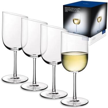 Imagem de Villeroy & Boch Conjunto de lua nova, 4 peças, elegante, vinho branco inclinado moderno, vidro de cristal, transparente, lavável na lava-louças