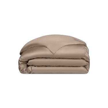 Imagem de Cozy Earth Capa de edredom de luxo solteiro - 100% viscose de bambu - capa de edredom ultramacia, refrescante e leve - roupa de cama com regulação de temperatura com zíper oculto e fechos internos de