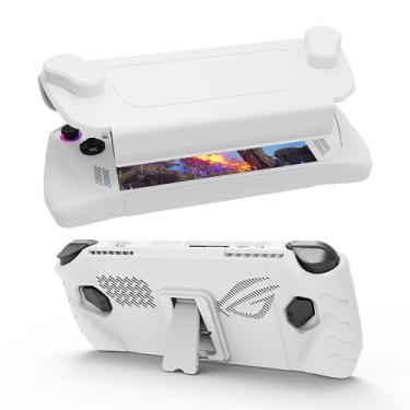 Imagem de EJGAME Capa protetora de TPU ultrafina atualizada com capa frontal compatível com ASUS ROG Ally, capa protetora de design antiderrapante e antiarranhões (branca)