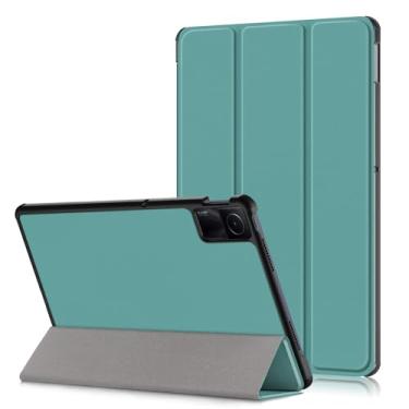 Imagem de Xuanbeier Capa para Xiaomi Redmi Pad SE 11 polegadas, capa protetora inteligente traseira rígida com suporte fino para Redmi Pad SE 11 2023 capa com função despertar/hibernar automática, verde
