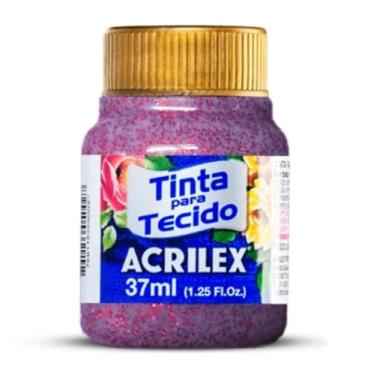 Imagem de Tinta para Tecido Glitter 37ml Vermelho 205 Acrilex | Brilho e Resistência Fixação Duradoura, Brilho Intenso E Resistência Superior Às Lavagens