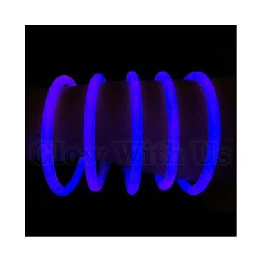 Imagem de Glow Sticks Bulk Wholesale Bracelets, 100 8” Blue Glow Stick Glow Bracelets, Bright Color, Glow 8-12 Hrs, 100 Connectors Included, Glow Party Favors Supplies, Sturdy Packaging, GlowWithUs Brand