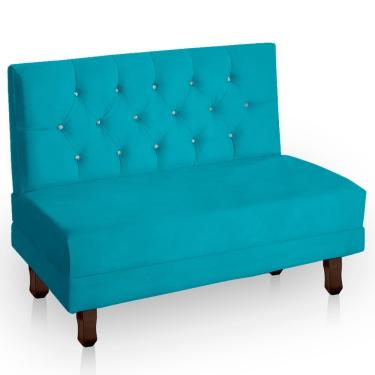 Imagem de Canto Italy Confortável Para Apartamento Cozinha E Restaurantes Suede Cor Azul Claro