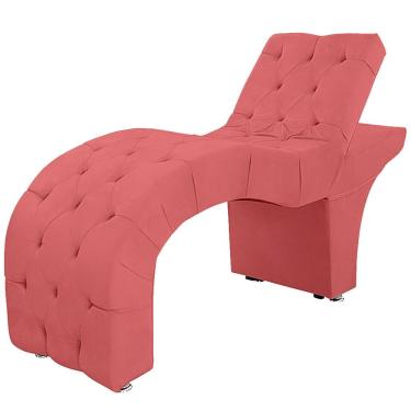 Imagem de Maca Estofada Capitone Reclinável Julia Para Estetica Facial Sombrancelha E Cílios Suede Cor Rose