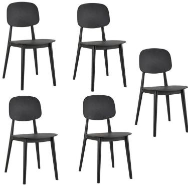 Imagem de Conjunto 5 Cadeiras Cátia Polipropileno Preto