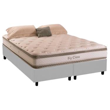 Imagem de Cama Box Queen Com Colchão Herval Big Class Molas Conforclass 158x198x72cm Ms Suede Cinza