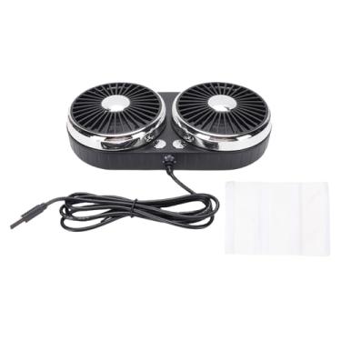 Imagem de Ventilador USB DE Carro DE Cabeça Dupla, 3 Velocidades DC 5V 360 ° ROTAÇÃO VENOR DE REFRIGENHO DE VEÍCULO SIMPLO PARA SEDANS SUVs RVs TRIMENTOS, Adequado PARA Sedãs, SUVs, RVs e