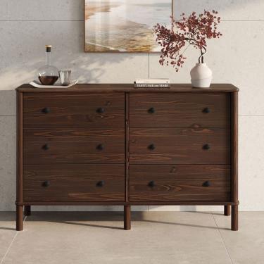 Imagem de Cômoda de Madeira Adulto 6 gavetas Cor Imbuia Apoana