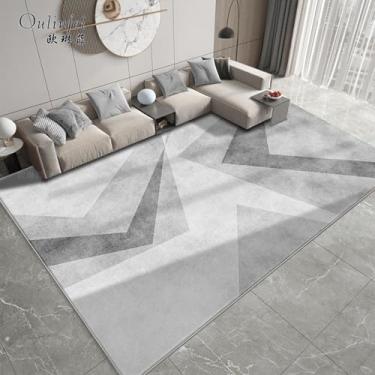 Imagem de Tapete macio e fofo para sala de estar e quarto, tapete de pelúcia, decoração aconchegante para casa, lavável à máquina, fácil de limpar (120 cm x 200 cm/FLR-GHT-5)