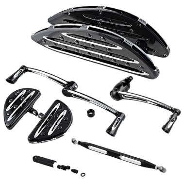 Imagem de Astra Depot Kit De Pedal Apoio Para Os Pés Do Motorista E Passageiro + Freio, Alavanca Câmbio Ponta Calcanhar, Articulação Marcha Compatível Com Harley Touring Flh Flt 2009-2013