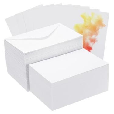 Imagem de Cartões de aquarela PATIKIL 50 conjuntos de 300 g/m2 com envelopes de 