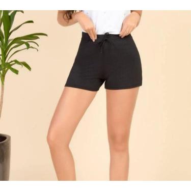 Imagem de Short Curto Canelado Feminino - Filó Modas, Verde militar, M