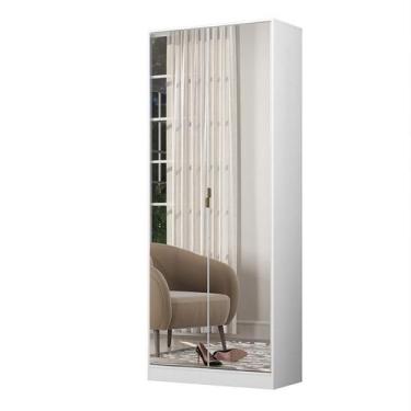 Imagem de Armário Multiuso Sapateira Grife 2 Portas Branco com Espelho - Demóbil