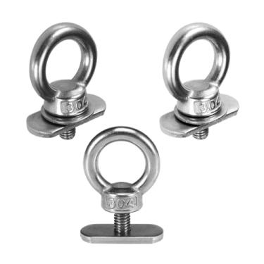 Imagem de AONTOKY Pacote com 3 acessórios de trilho para caiaque em aço inoxidável para canoas de caiaque e barco