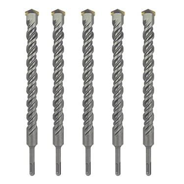 Imagem de SDS Plus Broca de martelo 5 peças 9/16" x 6", broca de pedra de concreto para alvenaria