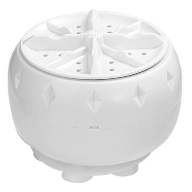 Imagem de ULTECHNOVO Lavadora portátil para trailer, viagem, faculdade, branca, mini máquina de lavar turbina, máquina de lavar