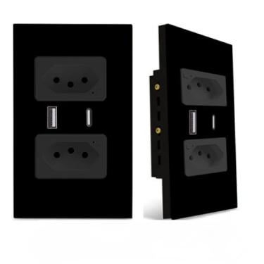 Imagem de Interruptores domésticosInterruptor Inteligente Tomada (Tomada Dupla USB-C PRETO)