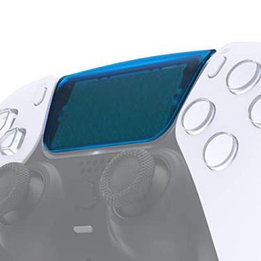 Imagem de eXtremeRate Touchpad de substituição azul transparente para controle de PS5, capa de toque macio personalizada com ferramentas para controle DualSense – controle não incluído