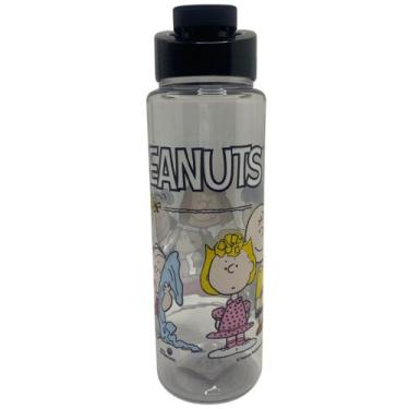 Imagem de Garrafa Garrafinha de Água Infantil Squeeze Turma Do Snoopy 750ml Tran