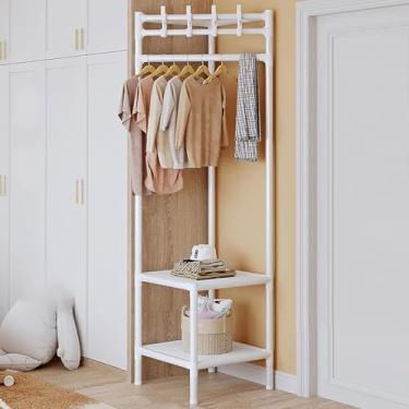 Imagem de Guarda-roupa De Canto, Árvore De Canto De 2/3 Andares, Guarda-roupa De Entrada De Metal, Cabideiro Independente, Sapateira, Organizador Para Quarto, Sala De Estar E Casa, A, 3 layers