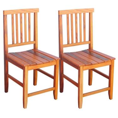 Imagem de Kit 2 Cadeiras Mineira Especial Ripada Em Madeira Maciça
