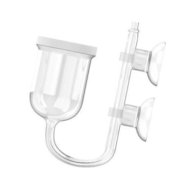 Imagem de ＡＷＨＡＯ Difusor de CO2 de vidro em forma de U para aquário, contador de bolhas integrado, diâmetro 3,5 cm, transparente