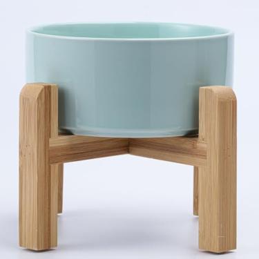 Imagem de Petygooing Tigela para cães de cerâmica elevada/elevada para raças pequenas, prato de água com suporte, tigela de alimentação para animais de estimação com borracha antiderrapante para gatos e cães