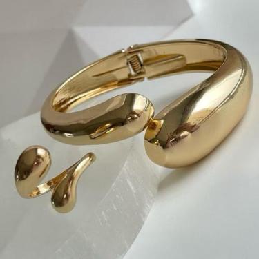 Imagem de Bracelete Gota Dourado ou Prata com Banho de Verniz - NoBrand, Bracele