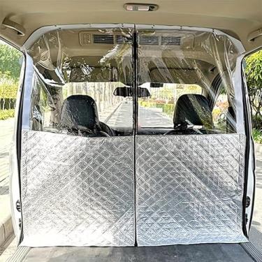 Imagem de Cortina de isolamento de carro com privacidade para ar-condicionado, proteção solar e isolamento térmico, kits de cortina com painel transparente e zíper para fo/rd Tran/sit Custom Camper Van RV