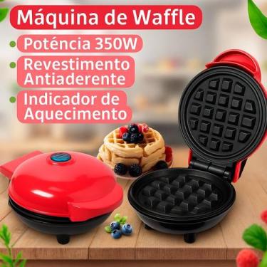 Imagem de Mini Waffle Máquina Antiaderente Rápida E Prática 110V - RELET, Bivolt