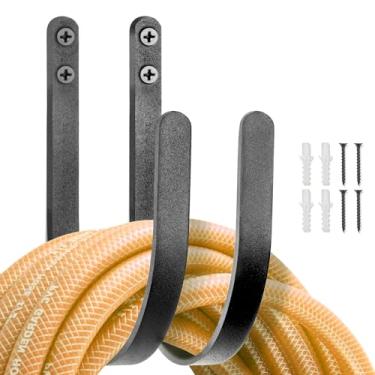 Imagem de JUNSHUO Suporte De Mangueira Para Parede - Metal Resistente Jardim, Áreas Externas, À Prova Ferrugem, Pendurar Água (2 Peças)