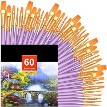 Imagem de Conjunto de pincéis de tinta, pincéis de ponta redonda, pincéis de nylon para modelagem, arte, acrílico, aquarela, pintura a óleo e guache, pintura rupestre, arte de unhas faciais, detalhes em