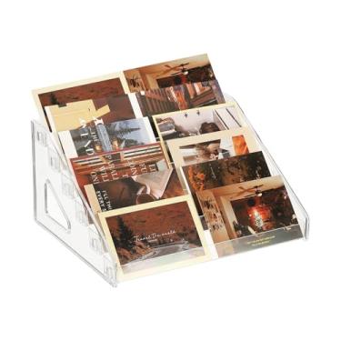 Imagem de PATIKIL Suporte de exibição de cartão de acrílico de 6 camadas, organizador de porta-cartões postais portátil, visor versátil para cartões colecionáveis de beisebol, adesivos PSA, carimbo