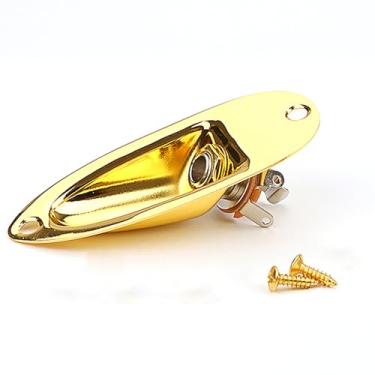 Imagem de WLDJXLGL Entrada De Guitarra Estilo Barco 1/4" Com Soquete E Placa Saída Peças Carregadas Para Substituição Em Fender Stratocaster St Mono Elétrico (Dourado)
