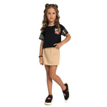 Imagem de CONJUNTO INFANTIL BLUSA SMILE SHORTS-SAIA MARLAN-Feminino