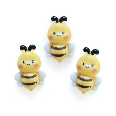 Imagem de XRI XURUOYI 12Pcs Miniature Bee Figurines, Detailed Resin Bumblebee Cabochons for Fairy Garden Decor, Dollhouse Accessories, Terrarium Accents & DIY Craft Embellishments