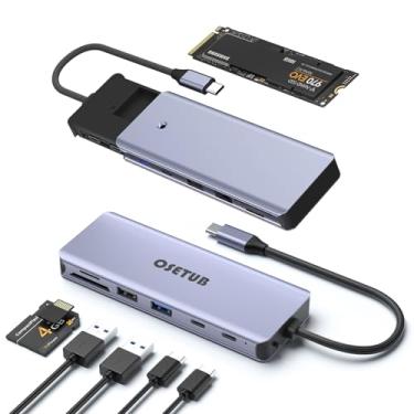 Imagem de Hub USB C 7 em 1 com gabinete SSD M.2 NVMe, 10Gbps USB-C/3.1 Gen2, 100W PD, USB 2.0, PCIe 3.0 compatível com dispositivos MacBook Pro e Tipo-C