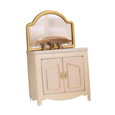 Imagem de menolana Mini armário de banheiro, brinquedo de faz de conta 1:12, coleção decorativa de mini brinquedos, modelo realista, decoração de banheiro, móveis para