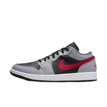 Imagem de Nike Tênis feminino Air Jordan 1 Low, Cinza cimento/preto/branco/vermelho fogo, 34